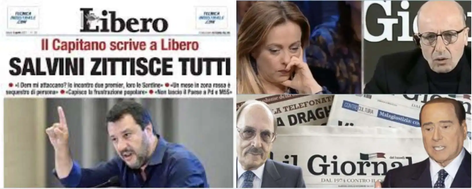 sallusti, berlusconi, angeluccci, salvini, meloni