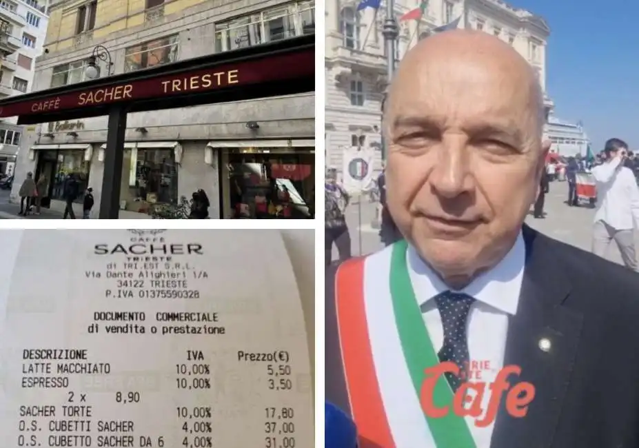 scontrino al caffe sacher di trieste 