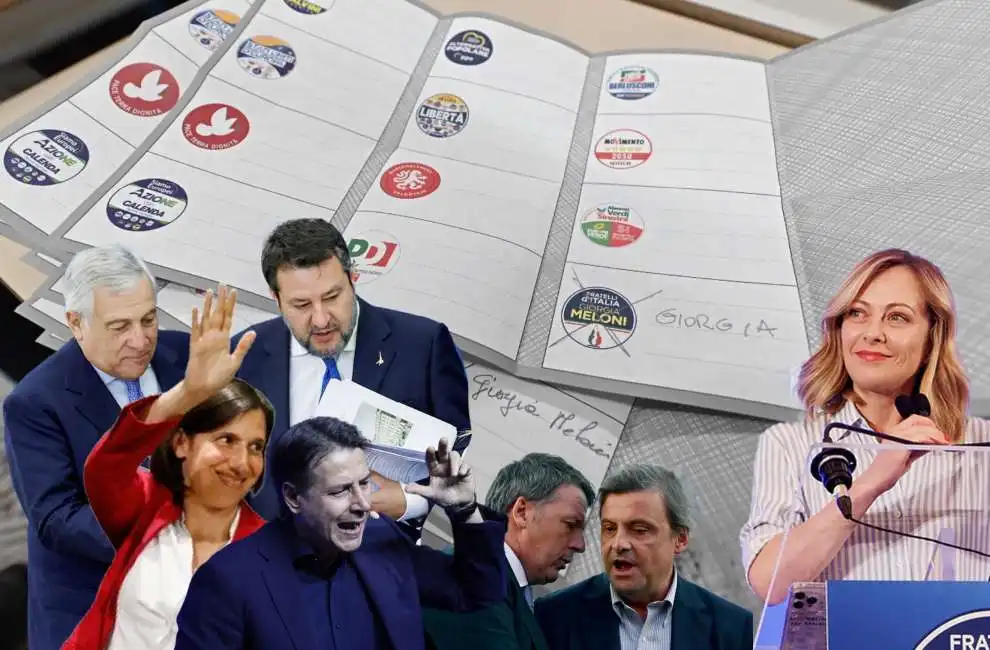 elly schlein giuseppe conte antonio tajani matteo salvini matteo renzi carlo calenda giorgia meloni europee 