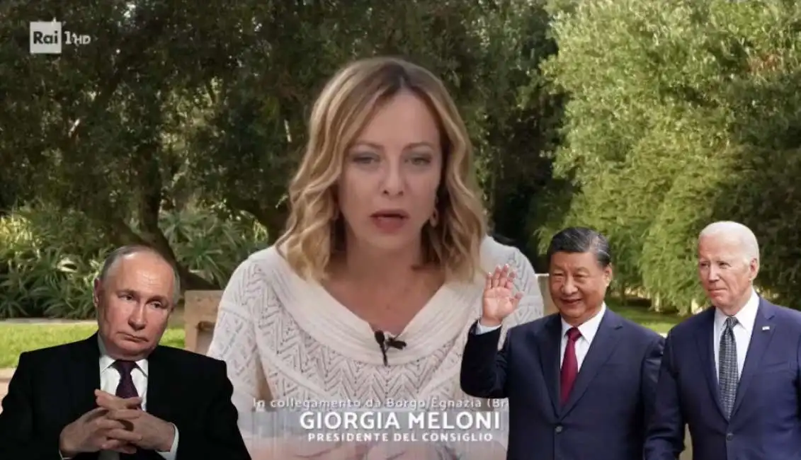 giorgia meloni a borgo egnazia g7 valdimir putin joe biden xi jinping