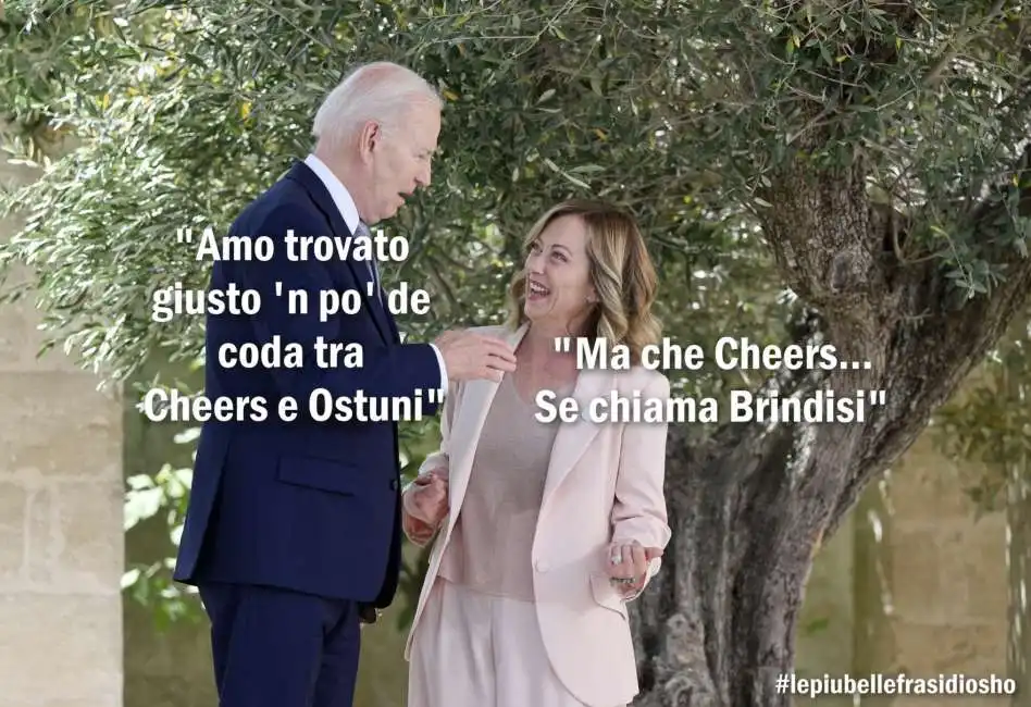 joe biden giorgia meloni g7 borgo egnazia osho 