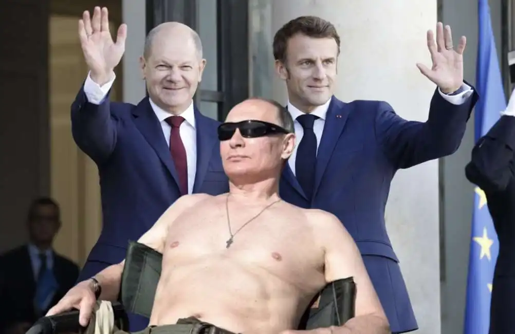 olaf scholz emmanuel macron vladimir putin 