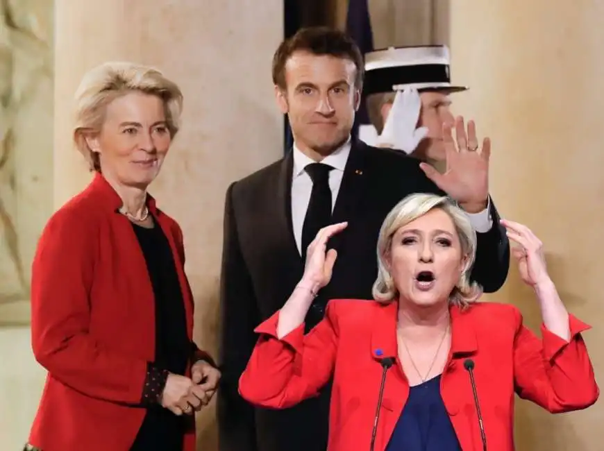 ursula von der leyen emmanuel macron marine le pen 