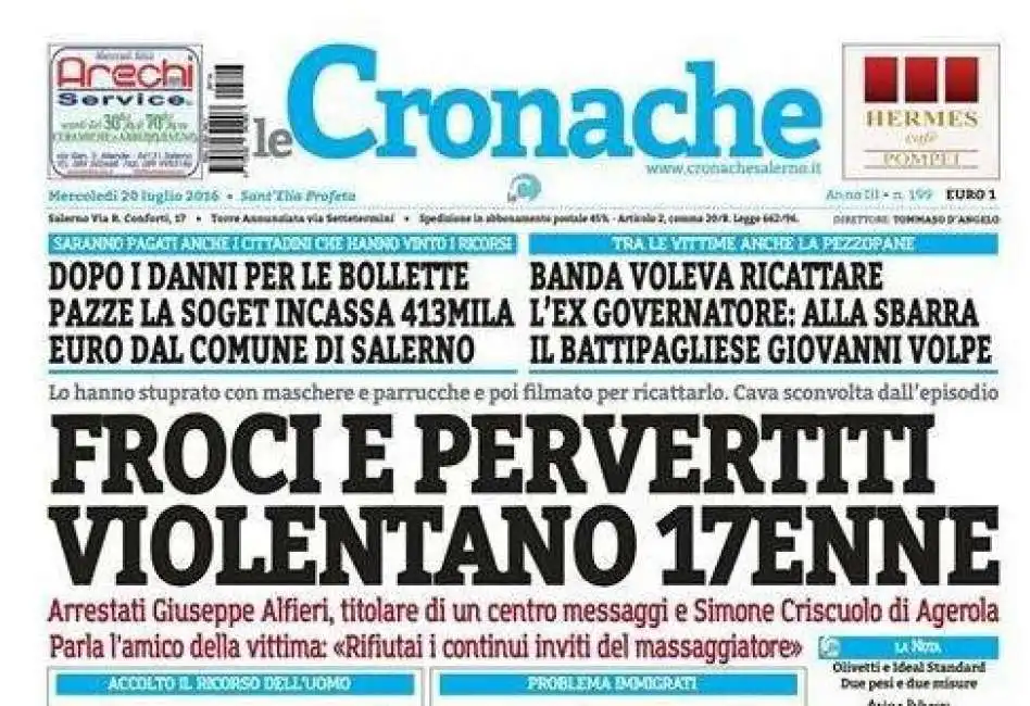 big prima pagina cronache