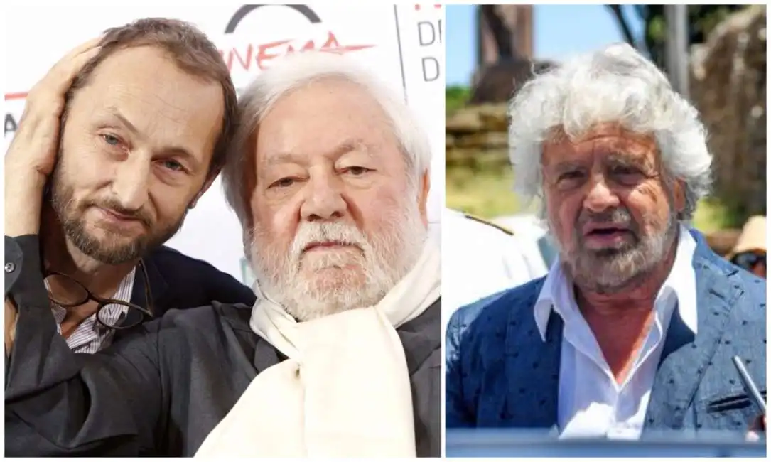 beppe grillo paolo villaggio con il figlio 