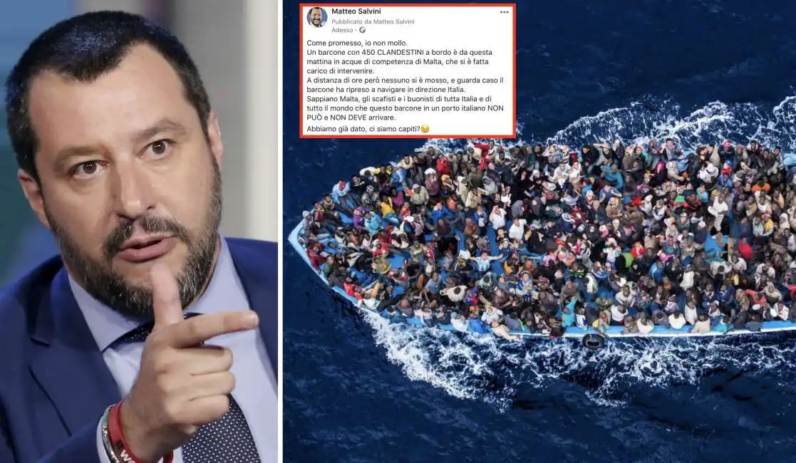 salvini migranti barcone