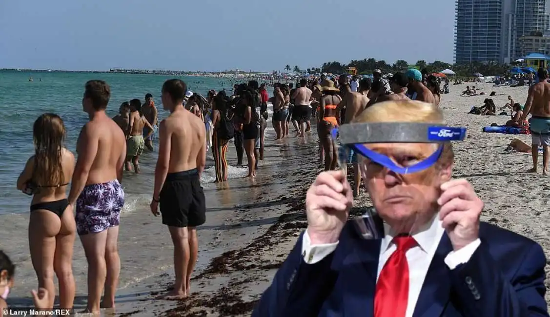 persone in spiaggia a miami nonostante il coronavirus - 2 luglio 2020 donald trump usa florida