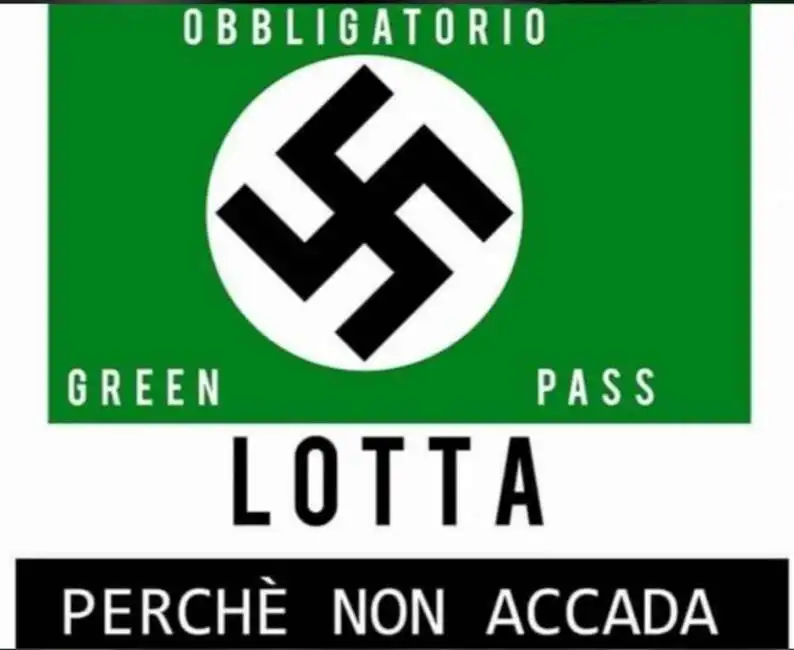 bandiera nazista vigili green pass no vax