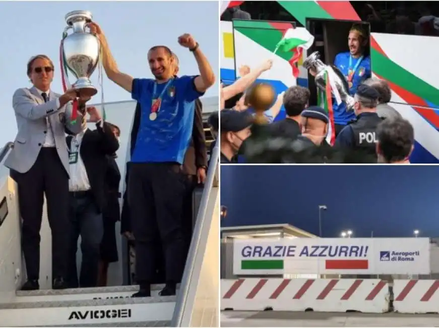 italia campione d europa - mancini chiellini fiumicino