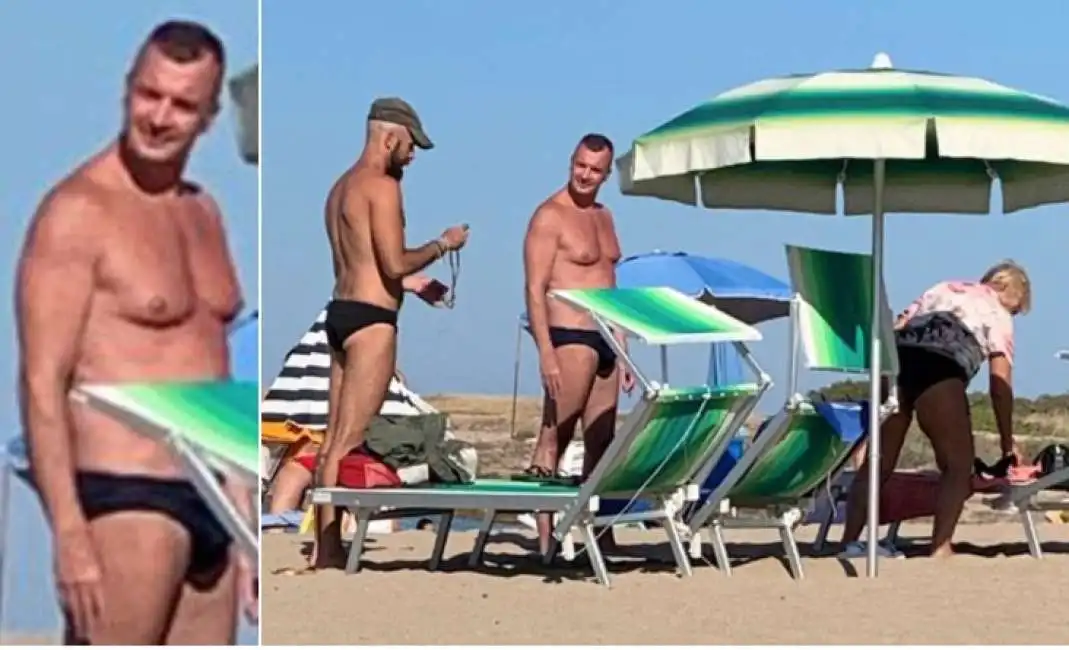 rocco casalino al mare con la madre e un amico