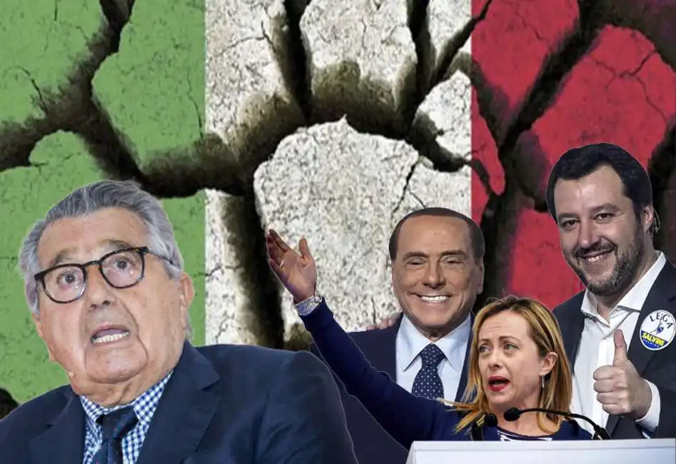 carlo de benedetti giorgia meloni matteo salvini silvio berlusconi 