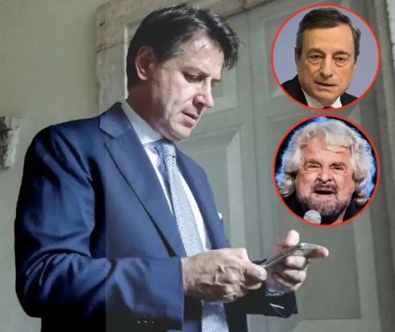 giuseppe conte beppe grillo mario draghi 