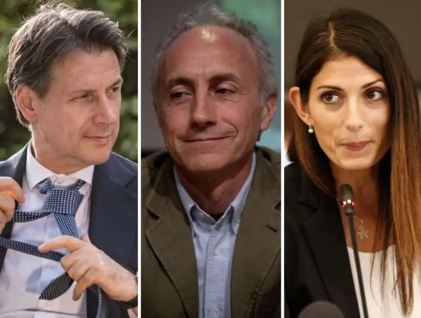 giuseppe conte marco travaglio virginia raggi 