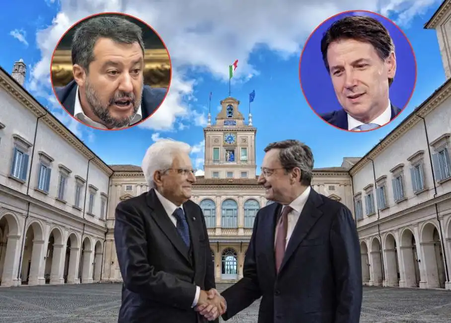 sergio mattarella mario draghi giuseppe conte matteo salvini