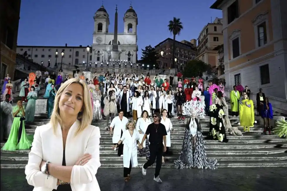 sfilata valentino roma - piazza di spagna melissa ferretti peretti 