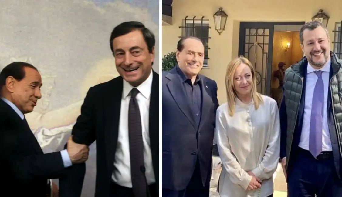 silvio berlusconi matteo salvini giorgia meloni mario draghi 