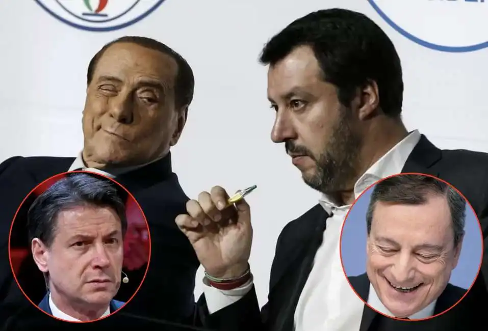 silvio berlusconi matteo salvini giuseppe conte mario draghi 