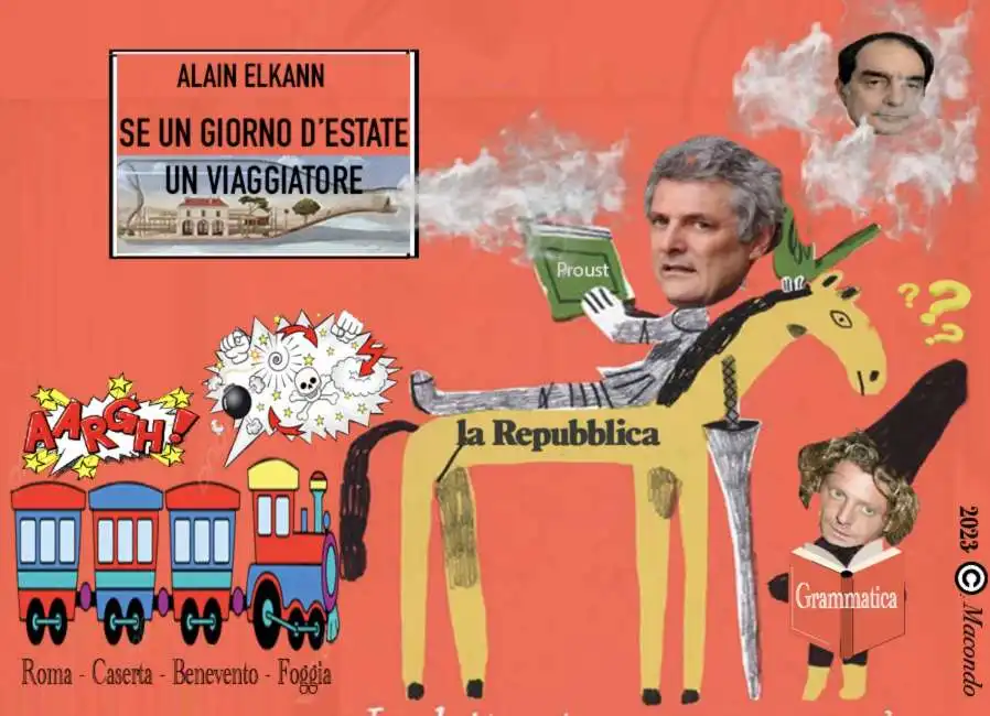 alain elkann - se un giorno destate un viaggiatore - vignetta by macondo 