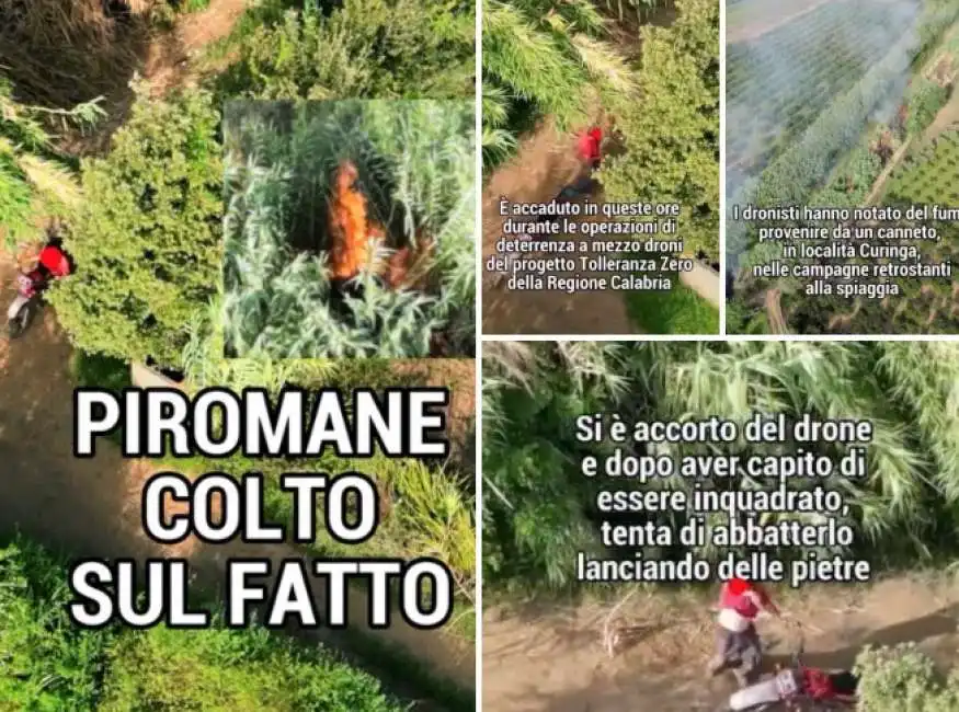 calabria - piromane beccato grazie a un drone 