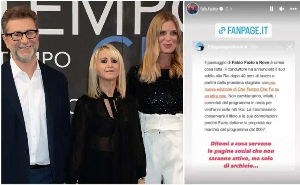 fabio fazio che tempo che fa rai account social