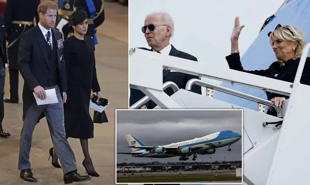 harry meghan markle joe biden jill air force one