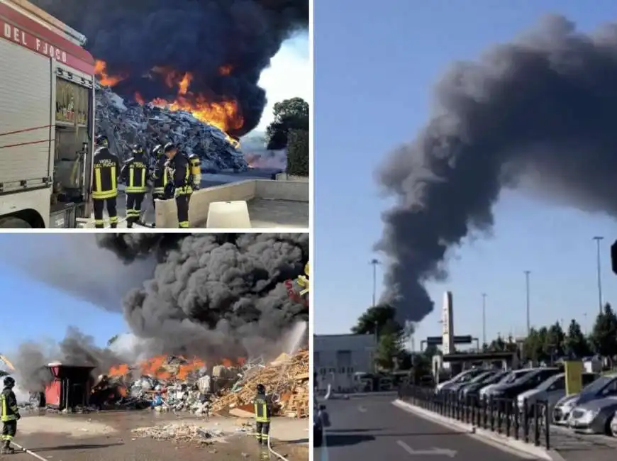 incendio discarica ciampino 