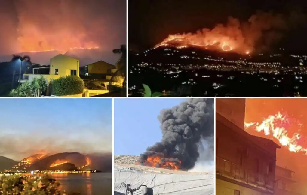 incendio incendi palermo sicilia 