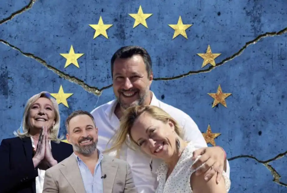 santiago abascal marine le pen giorgia meloni matteo salvini 