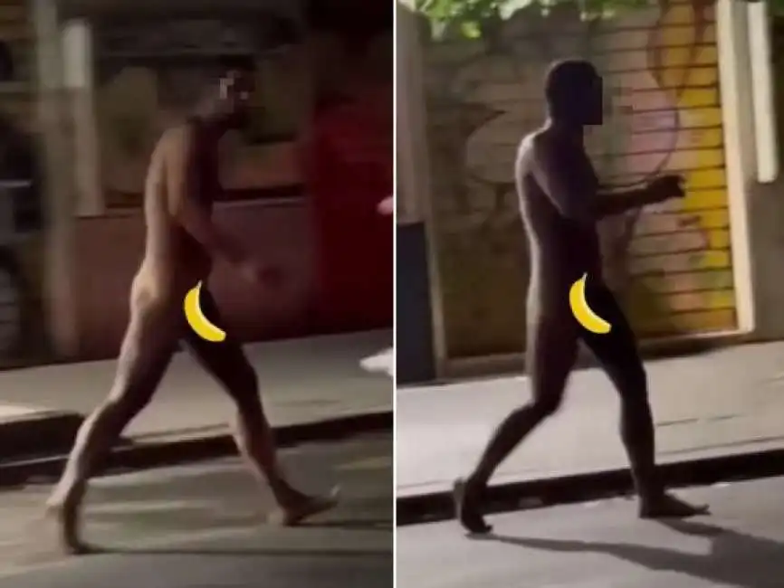 uomo nudo cammina per le strade di san lorenzo