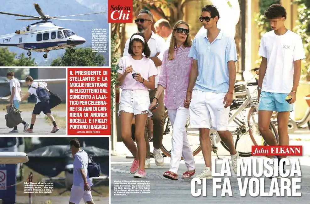 john elkann, lavinia borromeo e i figli - foto chi 