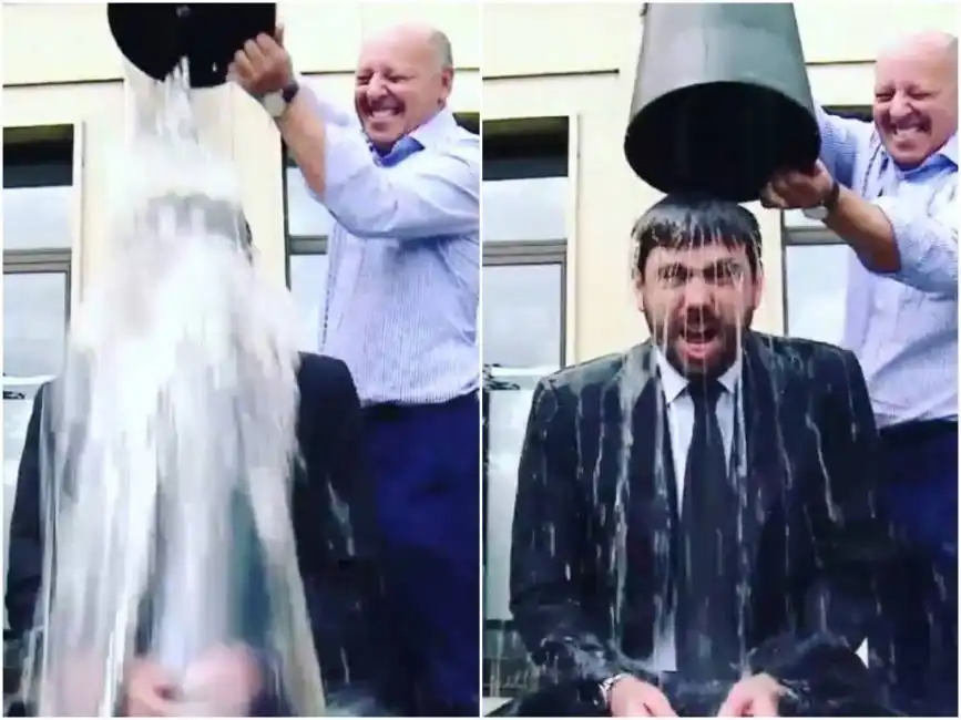 andrea agnelli e beppe marotta ice bucket