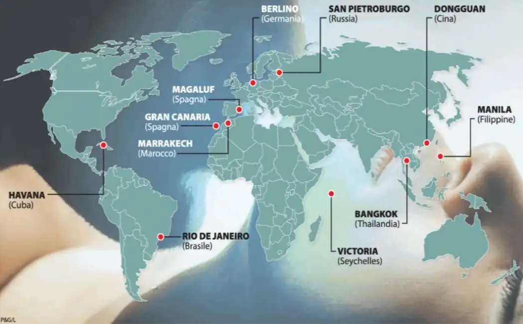 la mappa del turismo sessuale