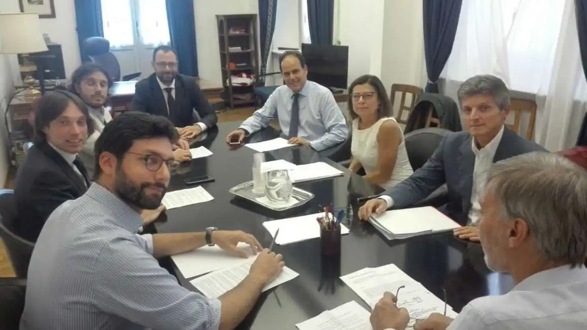 incontro m5s-pd francesco d'uva gianluca perilli francesco silvestri stefano patuanelli andrea marcucci paola de micheli andrea martella graziano del rio