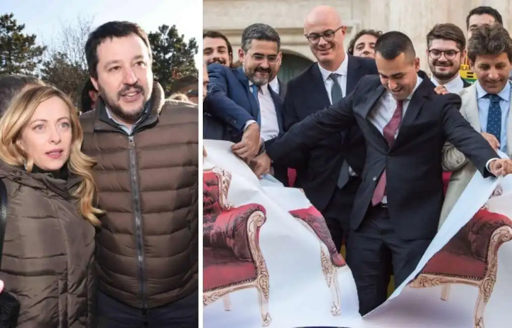 giorgia meloni matteo salvini luigi di maio taglio parlamentari 