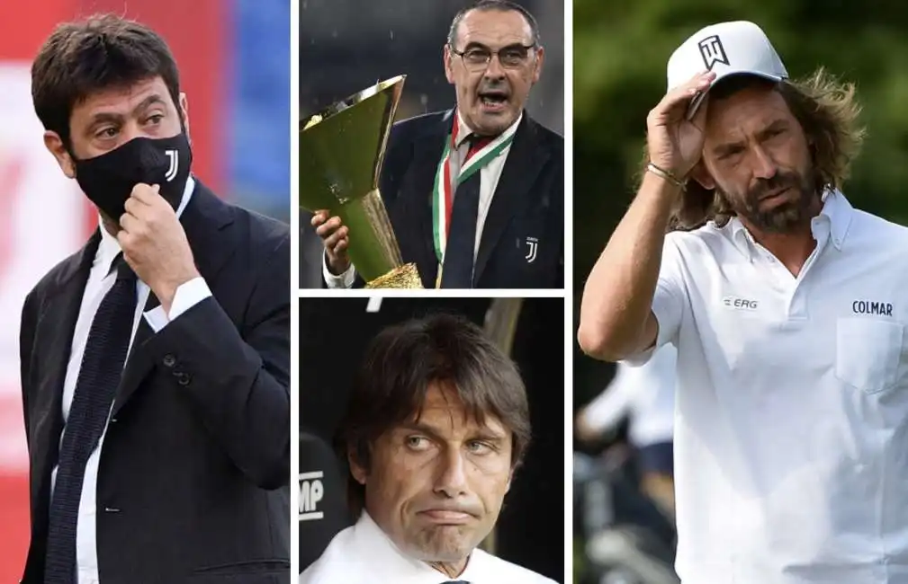 juventus andrea agnelli maurizio sarri andrea pirlo antonio conte