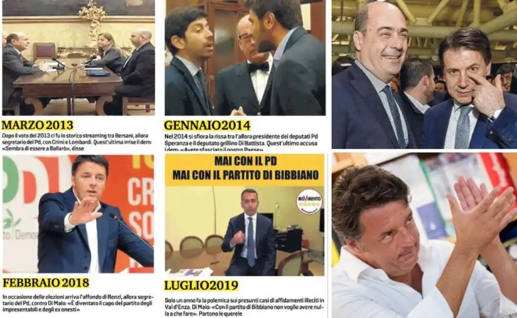 matteo renzi giuseppe conte nicola zingaretti pd movimento 5 stelle 