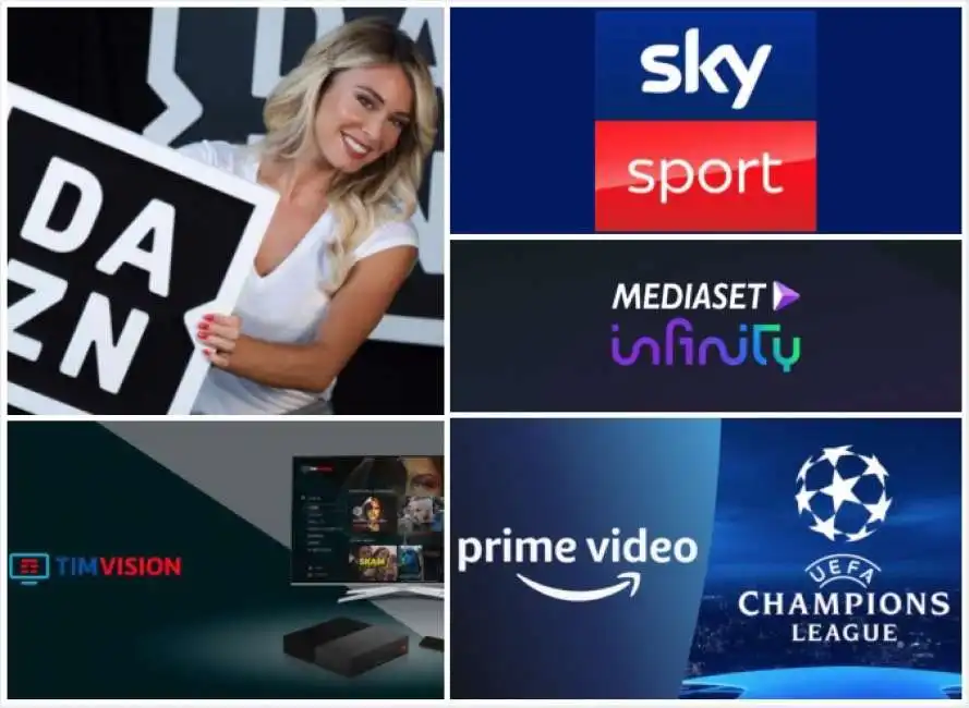 calcio tv dazn sky sport amazon prime timvision dazn infinity mediaset 1