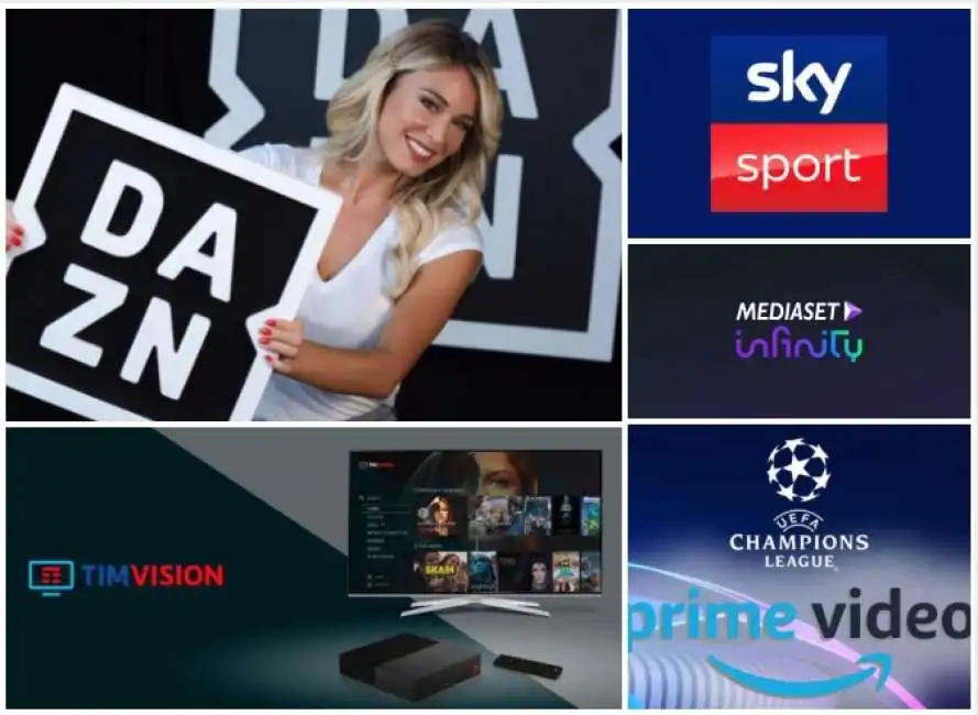 calcio tv dazn sky sport amazon prime timvision dazn infinity mediaset