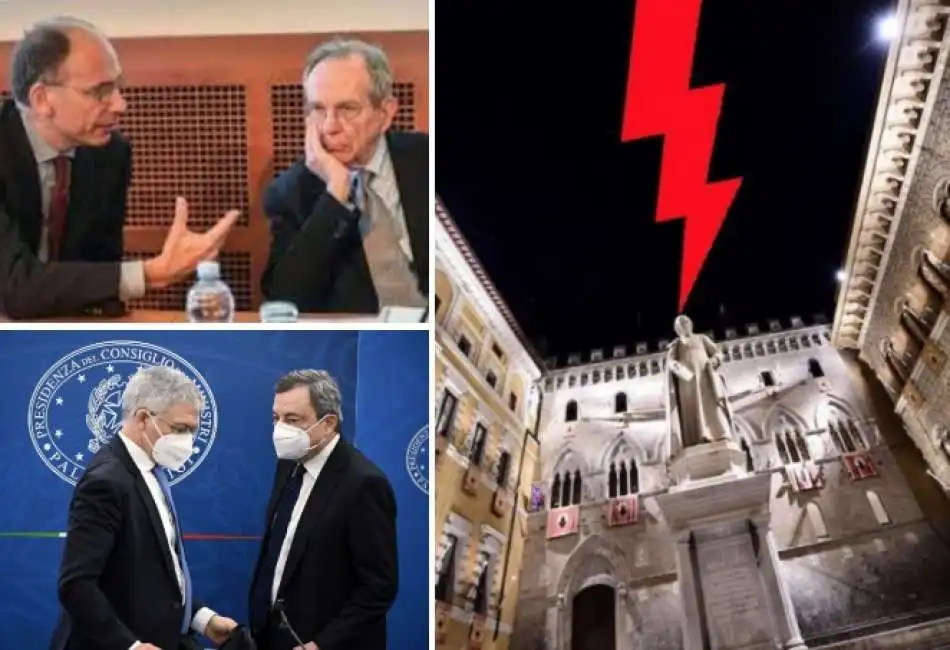 enrico letta pier carlo piercarlo padoan mario draghi daniele franco monte dei paschi di siena mps