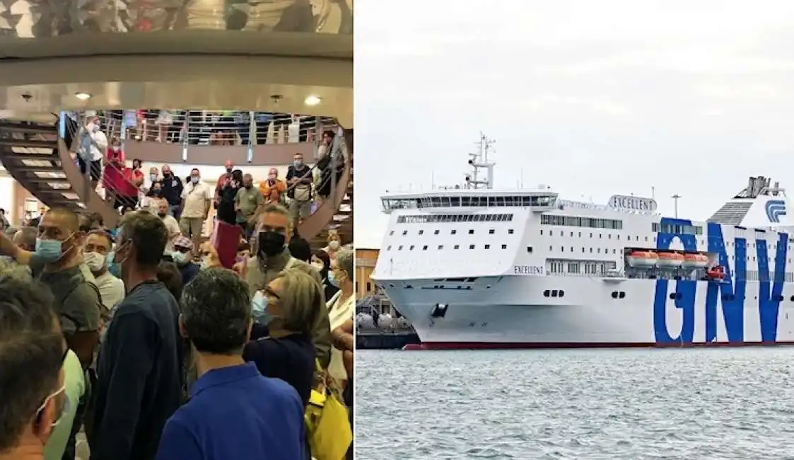 passeggeri bloccati sul traghetto gnv a genova