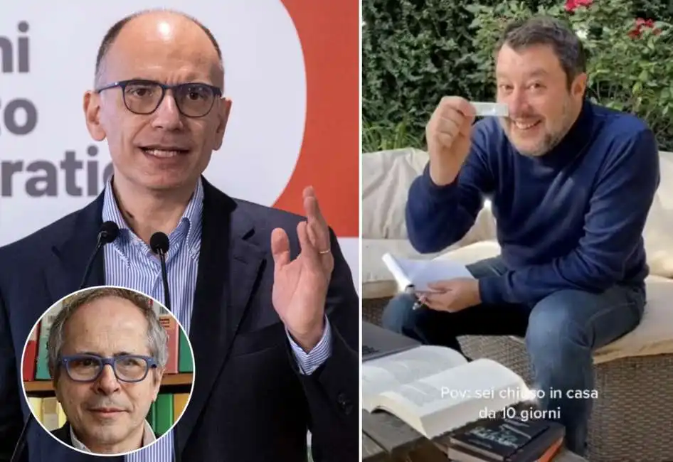 andrea crisanti enrico letta matteo salvini 