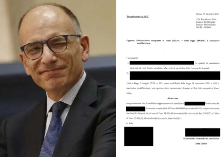 enrico letta finanziamenti 