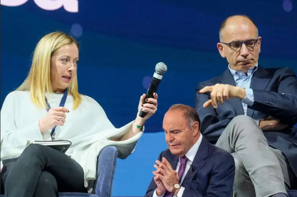 enrico letta giorgia meloni bruno vespa 