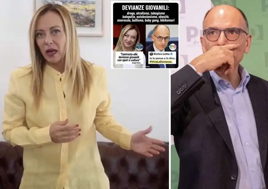 giorgia meloni enrico letta devianze 