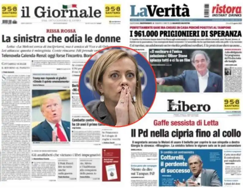 libero giornale verita giorgia meloni