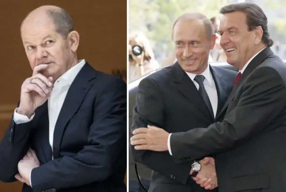 olaf scholz gerhard schroder schroeder vladimir putin 