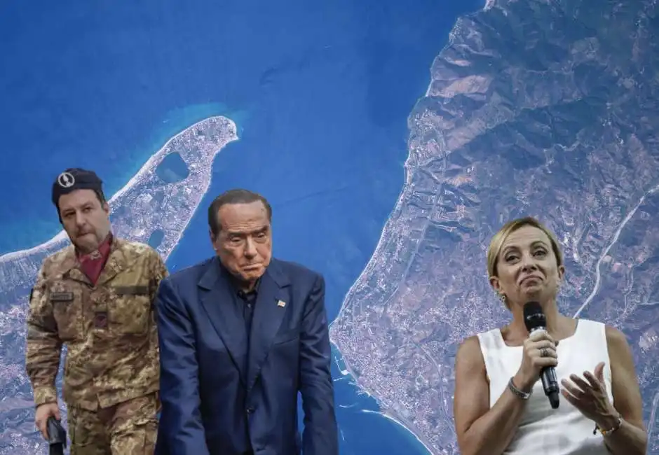 ponte sullo stretto di messina matteo salvini giorgia meloni silvio berlusconi 