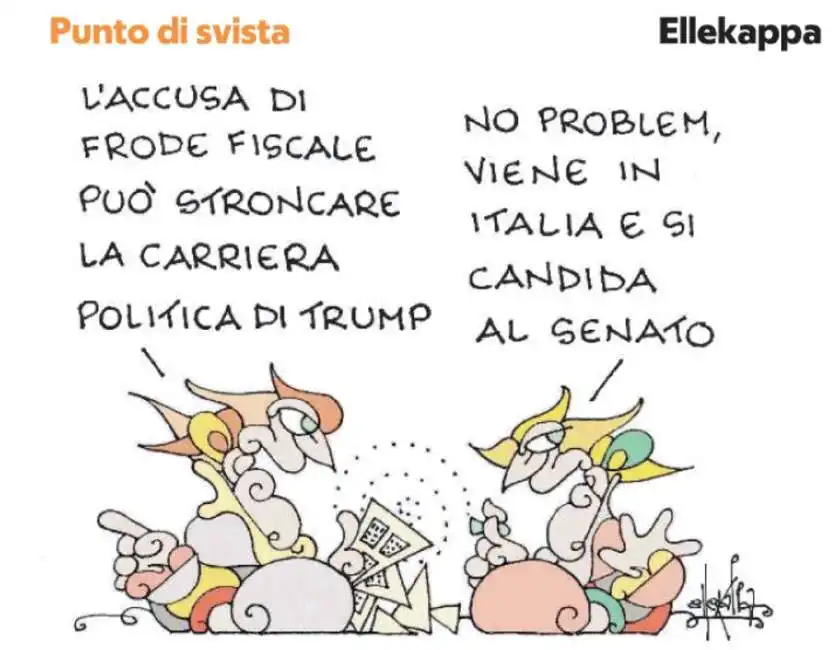 vignetta ellekappa - trump frode fiscale