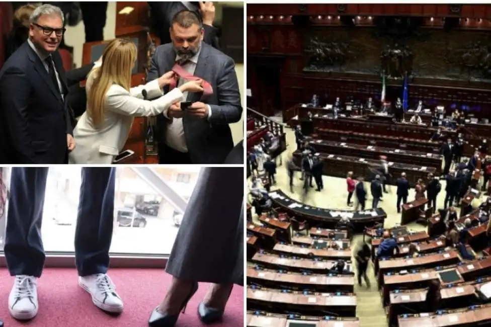 cravatta sneakers scarpe da ginnastica camera dress code montecitorio