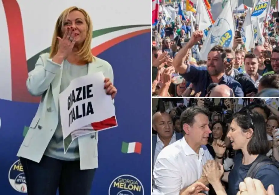 giorgia meloni matteo salvini elly schlein giuseppe conte